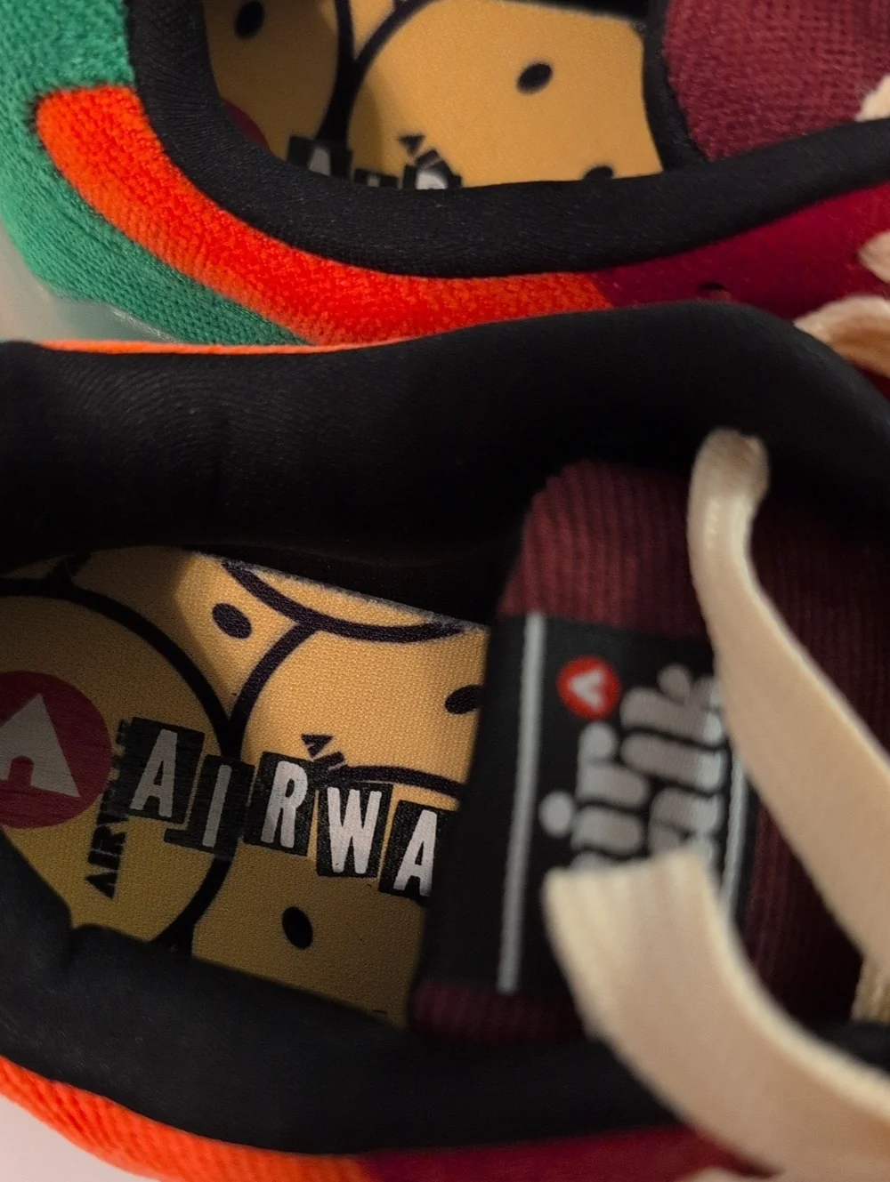 Airwalk Kids Pedro Multicolor Sneakers in Teal, Yellow, Red and Maroon Sz 4